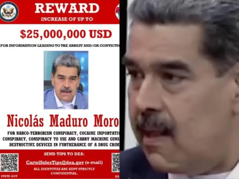 EUA oferecem R$ 140 milhões por informações que levem à prisão de Maduro As acusações envolvem conspiração para narcoterrorismo, tráfico internacional de cocaína, além do uso de armas de destruição em massa