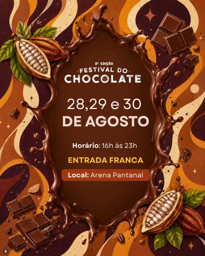 VEM AÍ a 8ª edição do Festival do Chocolate na Arena Pantanal
