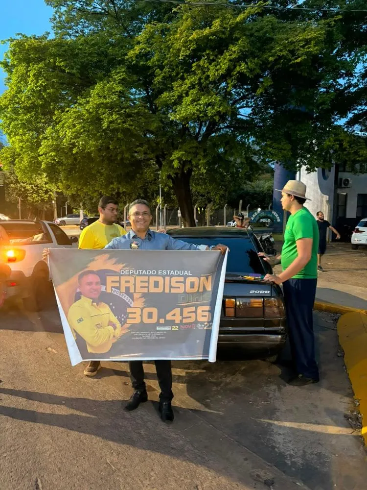 Fredison Dias (NOVO) intensifica caminhadas e bandeiraços em Sorriso e municípios da região