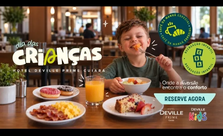 Coluna Anamaria: Hotel Deville Prime Cuiabá prepara manhã especial para celebrar o Dia das Crianças com café da manhã dia 11 de outubro, domingo!
