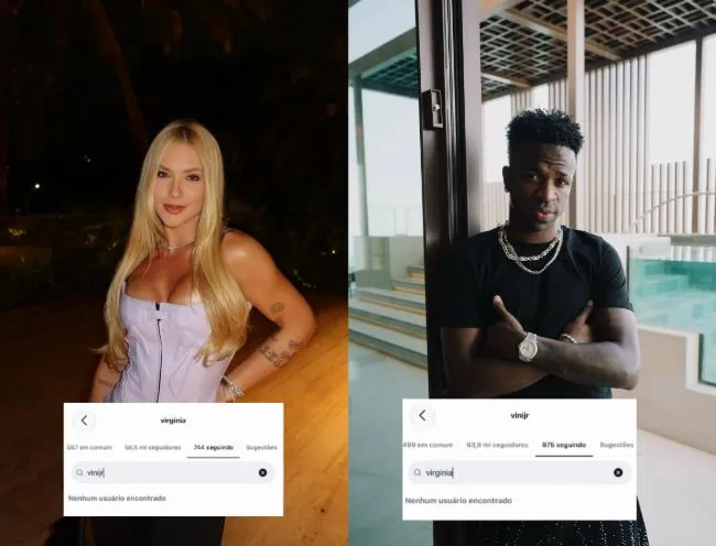 Virginia e Vini Jr. trocaram unfollows após o novo término de relacionamento. (Reprodução/@virginia | @vinijr)