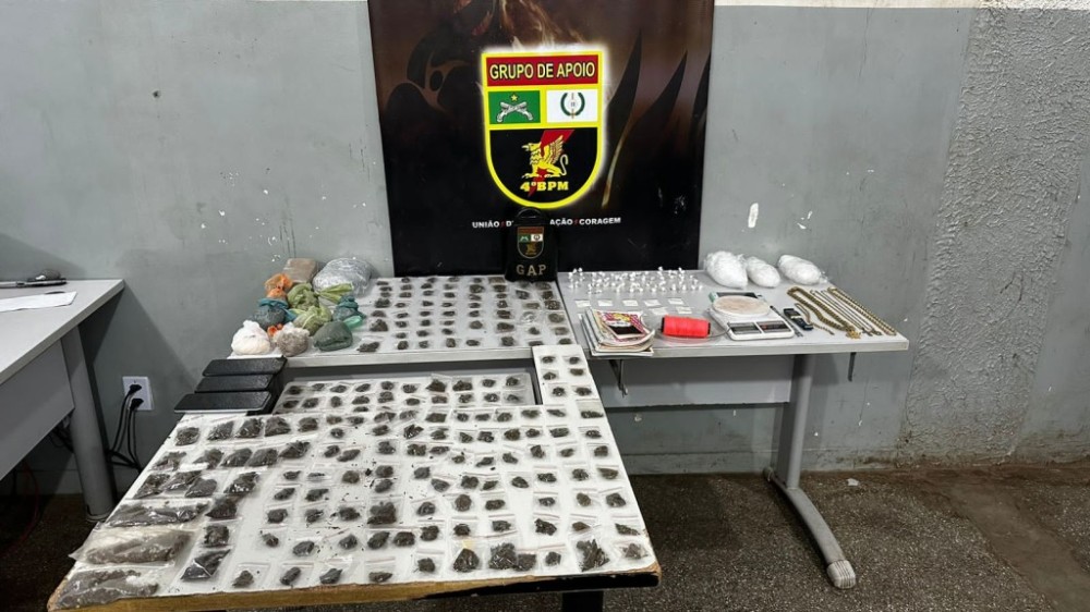 Polícia Militar prende duas pessoas com 262 porções de drogas em Várzea Grande