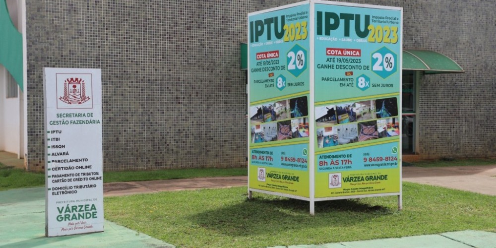 Várzea Grande prorroga IPTU 2023 para dia 06 de setembro