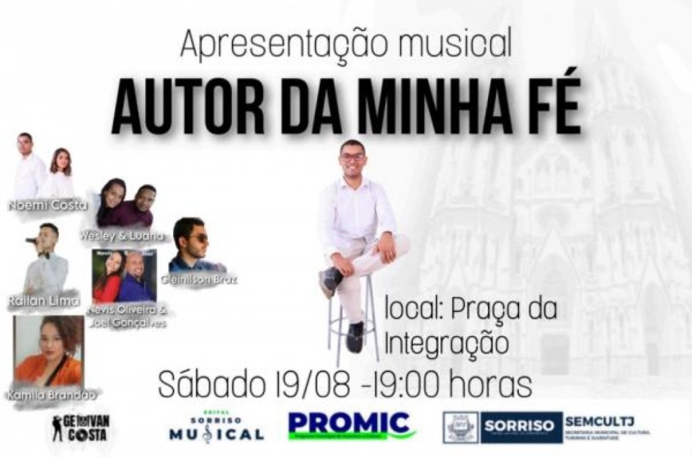 Musical ‘Autor da Minha Fé’ reunirá interpretes do gênero gospel de Sorriso