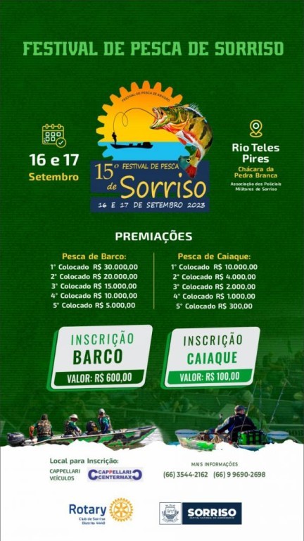 15.º Festival de Pesca Zé Aragão será realizado em setembro
