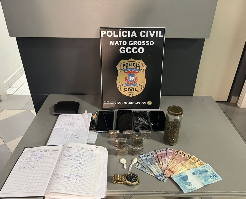 Três criminosos são presos em flagrante em Cuiabá com entorpecentes para venda na modalidade delivery