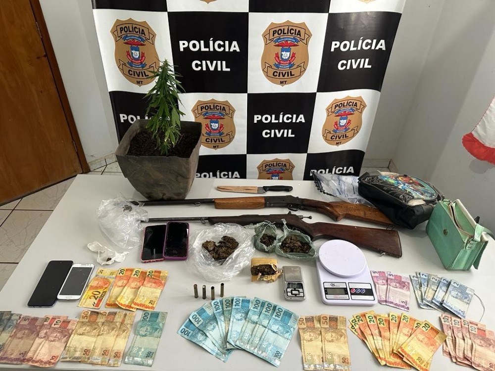 Polícia Civil apreende drogas, armas e munições durante operação de combate ao tráfico