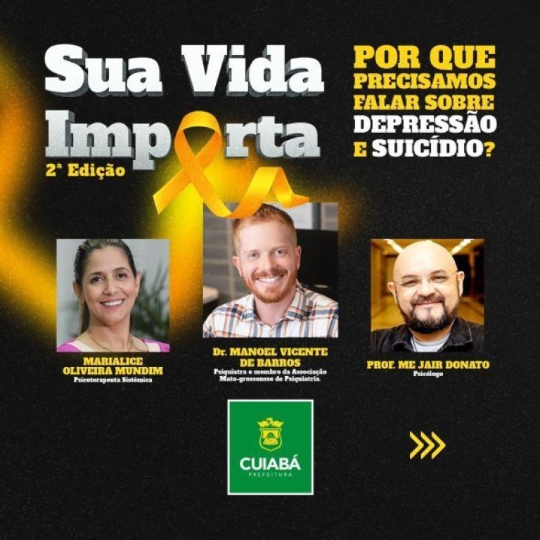 Prefeitura convida população para participar do 2º Encontro Municipal ‘Sua Vida Importa’ que acontece nesta quarta-feira (13)
