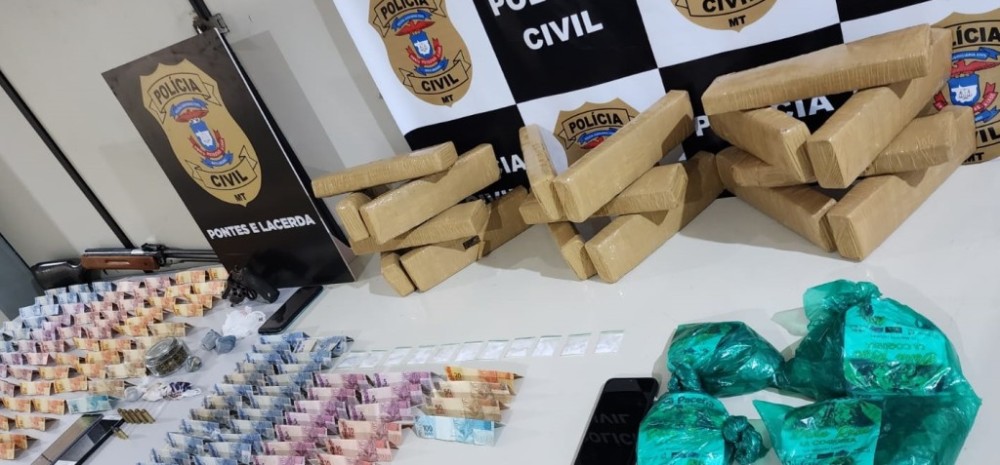 Em investigação sobre tentativa de homicídio, Polícia Civil prende cinco suspeitos e apreende 17 tabletes de drogas em bar