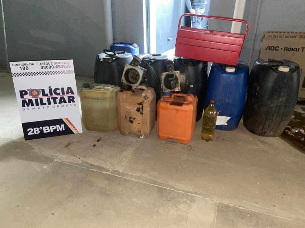 Polícia Militar prende 5 pessoas e impede furto de 270 litros de combustível em Jaciara