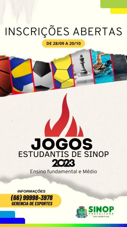 Prefeitura abre inscrições para os Jogos Estudantis 2023 em diversas modalidades