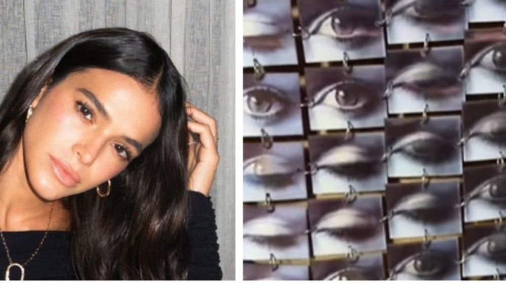 Bruna Marquezine usa vestido de olhos em show de Beyonce