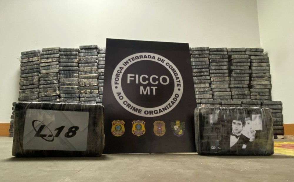 Força integrada contra crime organizado apreende uma tonelada de cocaína no norte de Mato Grosso