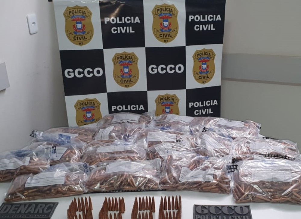 Policiais civis de MT e Pernambuco apreendem em operação 3,6 mil munições de fuzil em Várzea Grande 