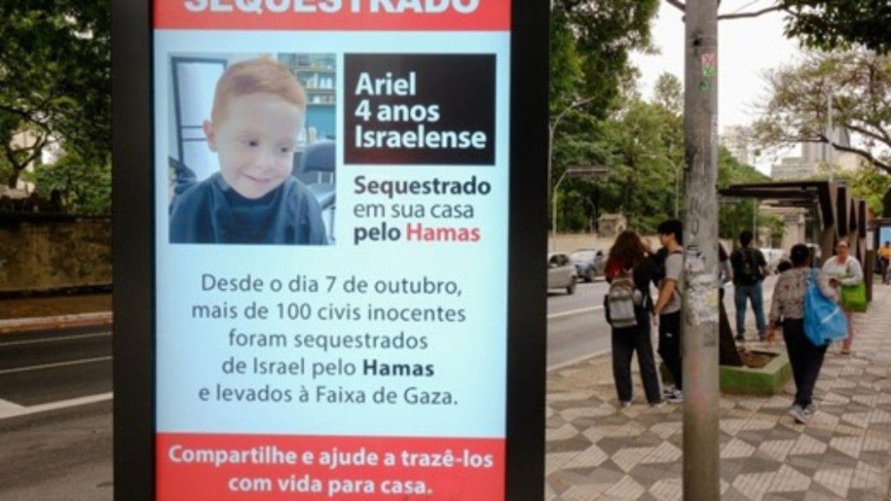 ONG promove ação para alertar sobre reféns sequestrados pelo Hamas