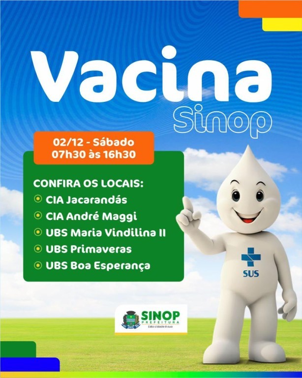 Neste sábado tem ação de vacinação: confira os locais