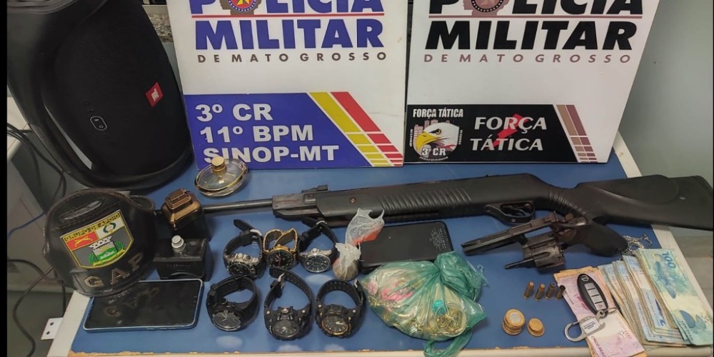Polícia Militar recupera veículo roubado, prende três suspeitos e apreende quatro adolescentes em Sinop