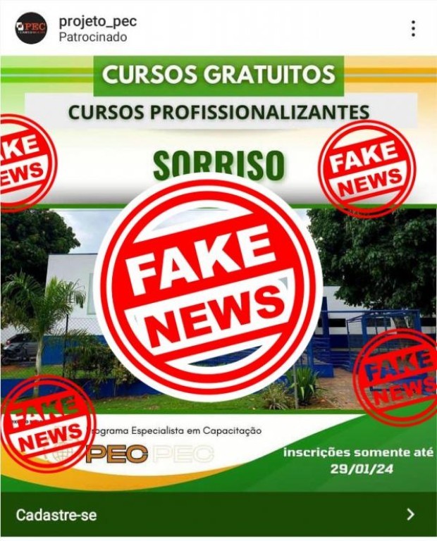 Prefeitura alerta que não tem parceria com cursos em oferta em redes sociais