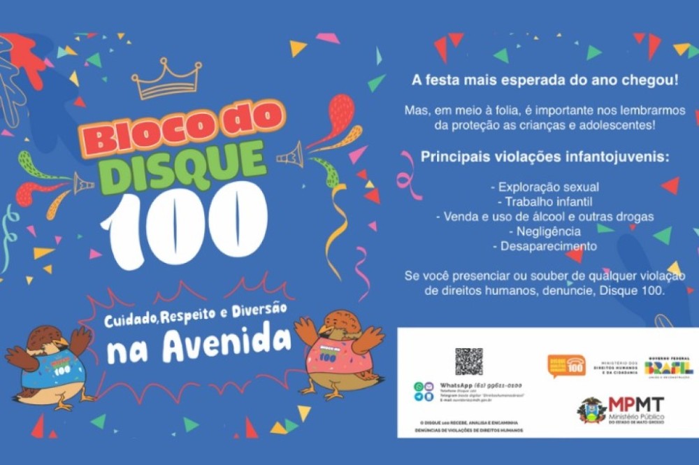 MPMT adere à campanha nacional de proteção durante o carnaval
