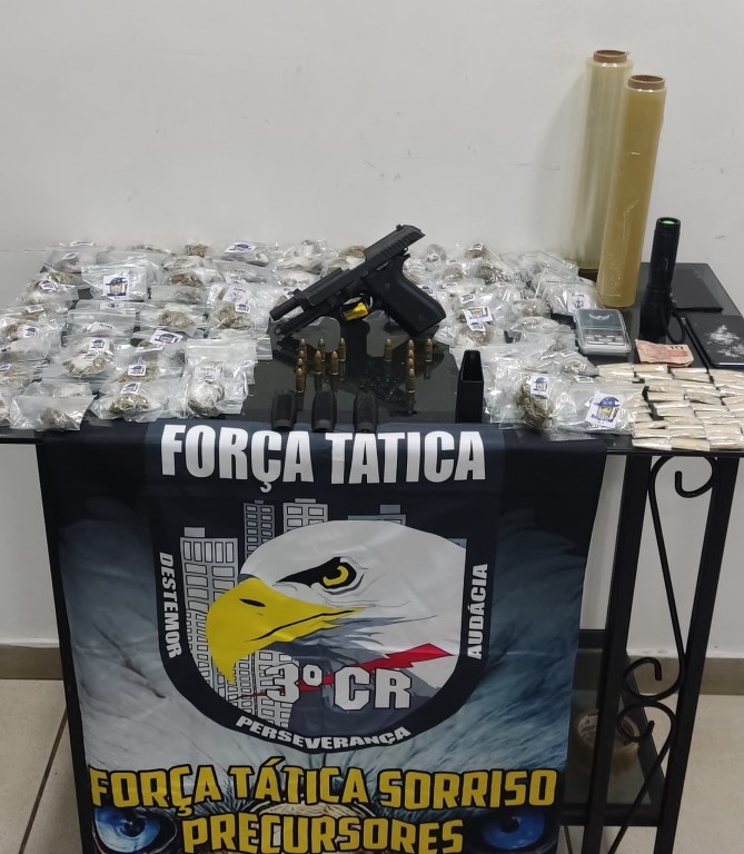 Força Tática localiza veículo usado em homicídio e apreende 125 porções de entorpecentes com auxílio do Vigia Mais MT