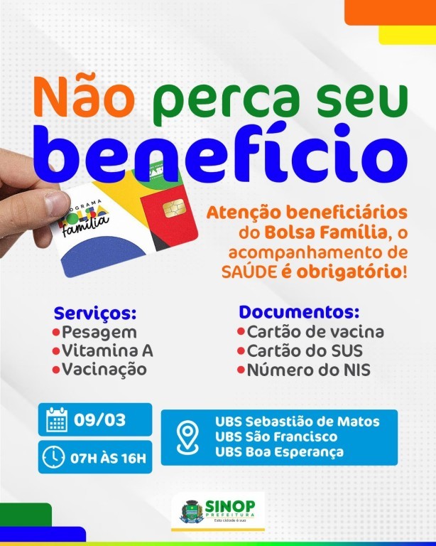 Bolsa Família: neste sábado (9) serão três locais de pesagem