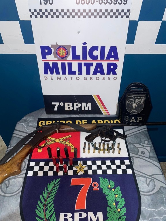 Polícia Militar prende idoso por disparo e porte ilegal de arma em Rosário Oeste