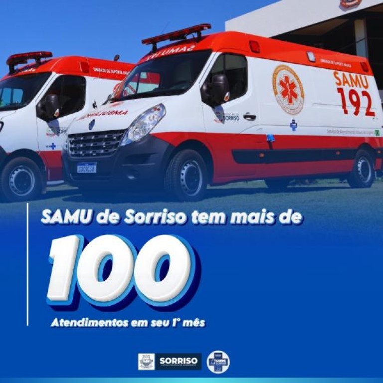 Em apenas 1 mês SAMU de Sorriso já ultrapassa uma centena de atendimentos