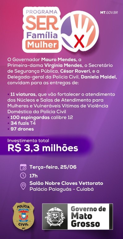 Primeira-dama de MT participa da entrega de veículos da PJC ao programa SER Família Mulher