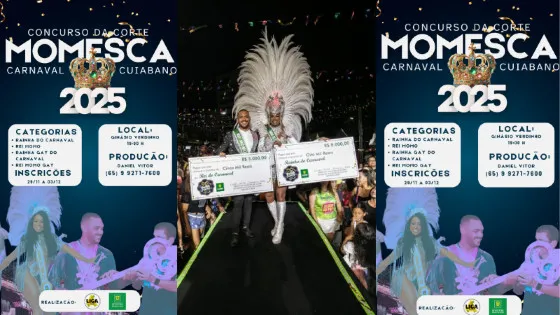 Prefeitura de Cuiabá abre inscrições para escolha da Rainha, Rei Momo do Carnaval 2025 As inscrições começam nesta sexta-feira (29) e seguirá até o dia 03 de dezembro