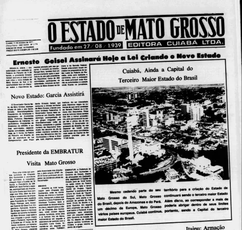 A divisão do território do Estado de Mato Grosso em 1977: antecedentes históricos, motivações e oficialização
